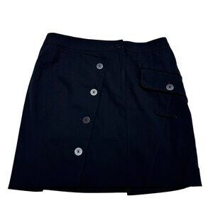 Burberry - Black Mini Skirt with Button Front